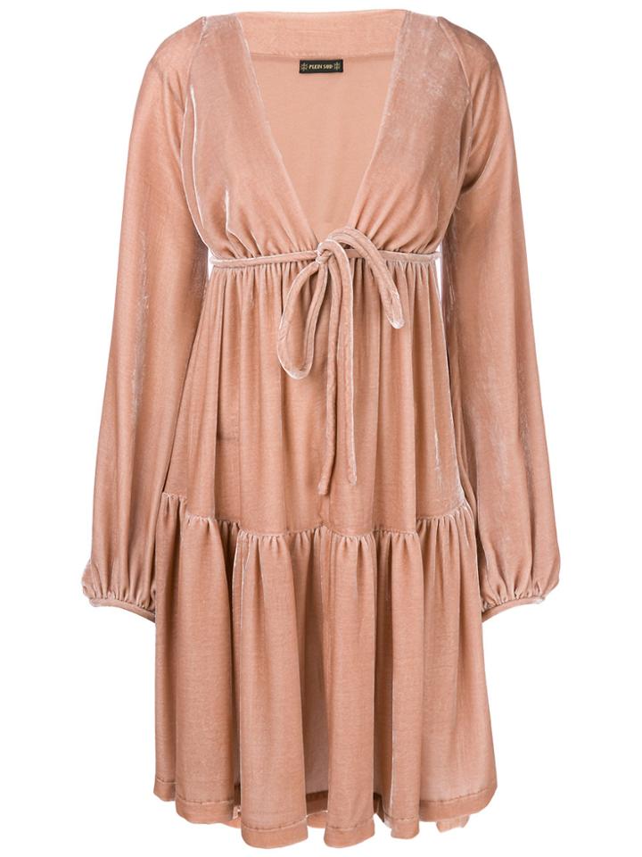 Plein Sud Tiered V-neck Dress - Pink & Purple