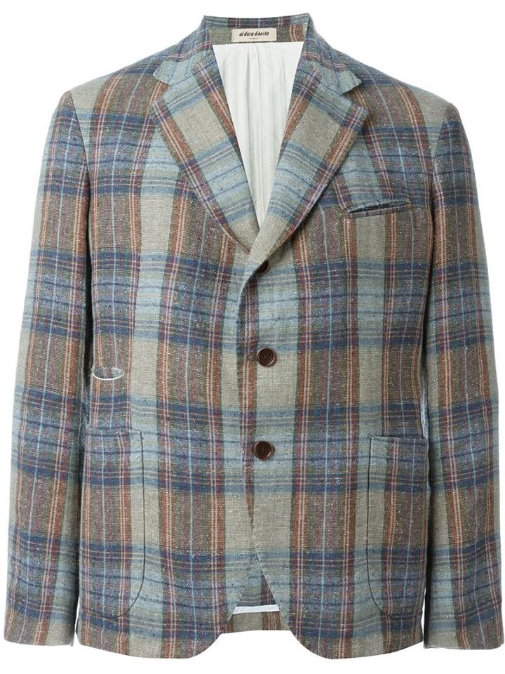 Al Duca D'aosta 1902 Plaid Blazer, Men's, Size: 50, Silk/cotton/linen/flax/wool