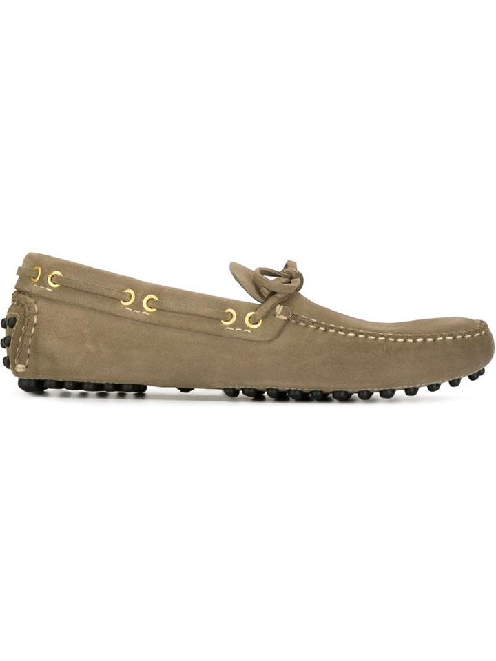 Car Shoe Laced Boat Shoes, Men's, Size: 7, Grey, Suede/leather/rubber