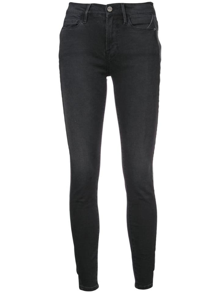 Frame Side Stripe Skinny Jeans - Black