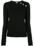 Saint Laurent Button Neck Sweater - Black