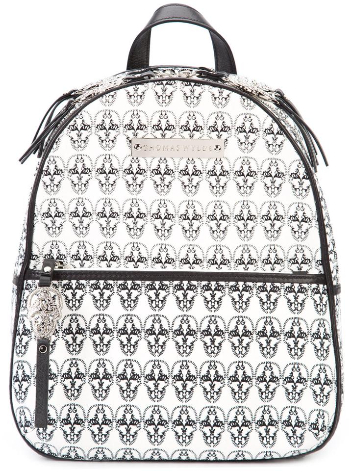 Thomas Wylde Venice Henna Skull Backpack - White