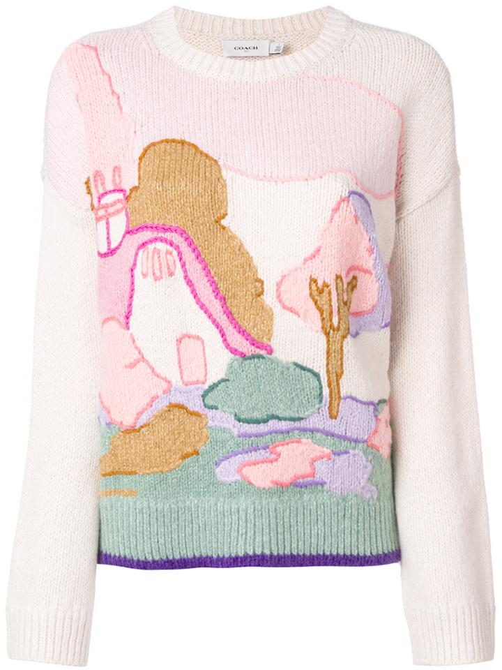 Coach Intarsia Sweater - Nude & Neutrals