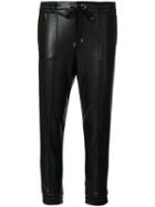 Ermanno Scervino - Cropped Trousers - Women - Cotton/polyamide/cupro/resin - 40, Black, Cotton/polyamide/cupro/resin