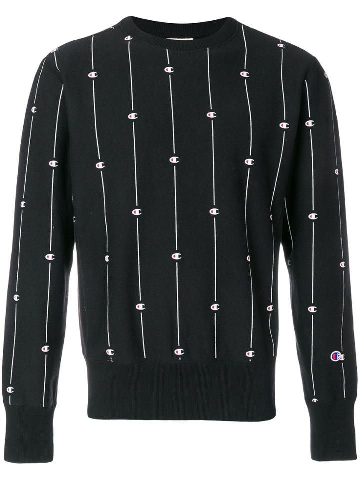 Champion All Over Logo Sweatshirt - Black