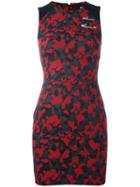 Versus Camouflage Print Fitted Dress, Women's, Size: 40, Red, Cotton/polyamide/polyester/viscose