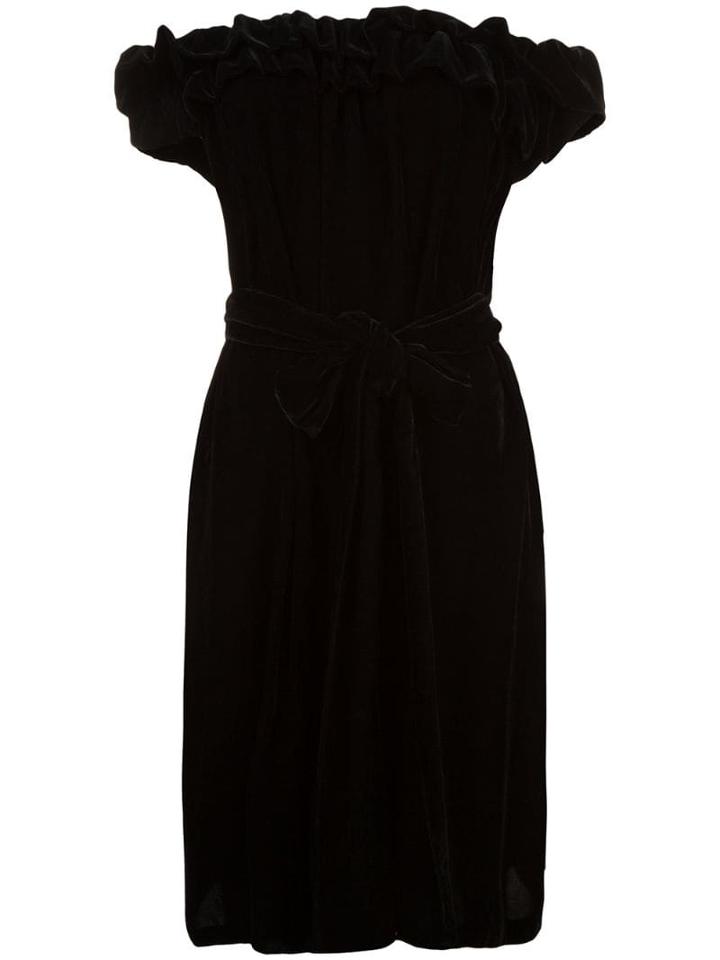 Stella Mccartney Off-the-shoulder Velvet Dress - Black