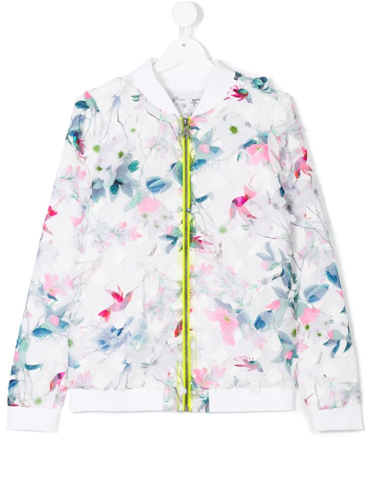 Vingino Floral Print Bomber Jacket - White