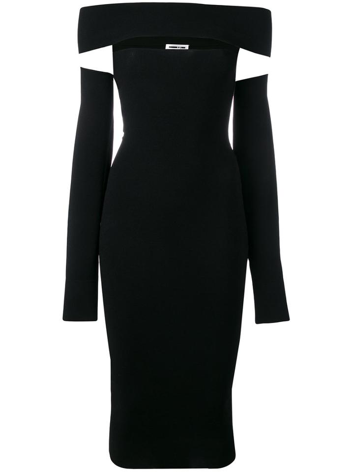 Mcq Alexander Mcqueen Cut-out Midi Dress, Women's, Size: Medium, Black, Polyester/viscose
