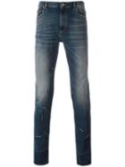 Maison Margiela Distressed Skinny Fit Jeans, Men's, Size: 32, Blue, Cotton/spandex/elastane