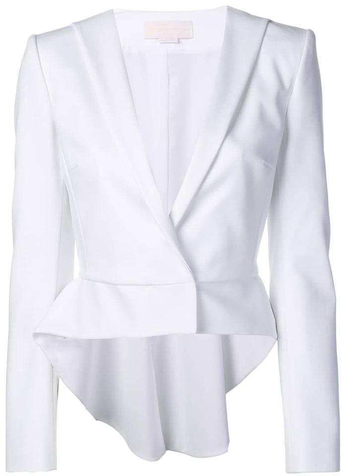 Genny Ruffle Back Blazer - White