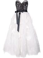 Oscar De La Renta Chantilly Lace Midi Dress - White