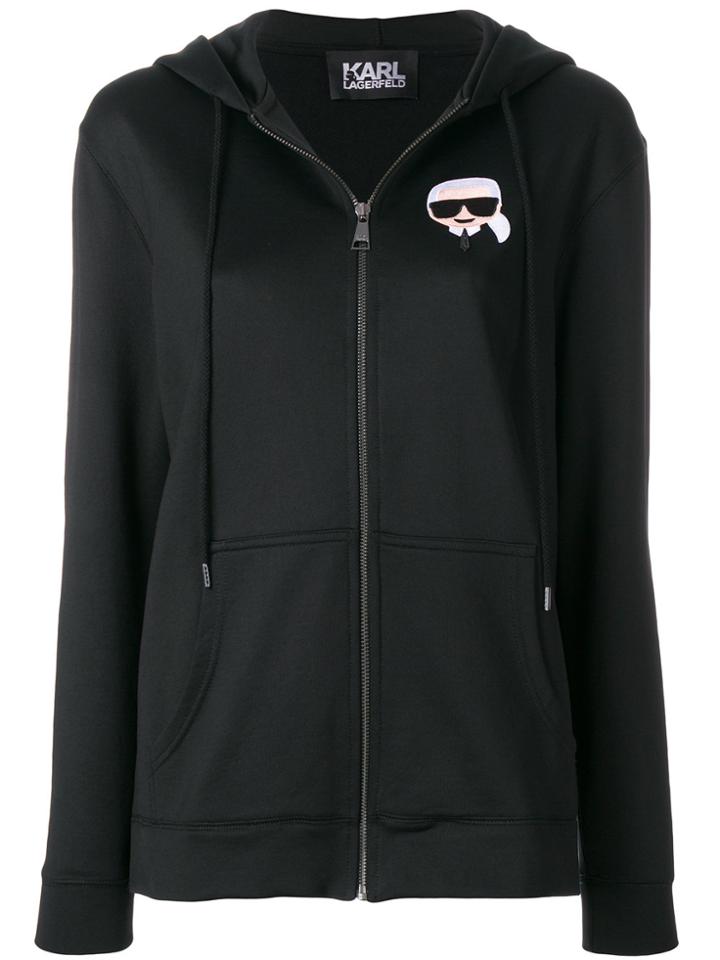 Karl Lagerfeld Embroidered Karl Hoodie - Black