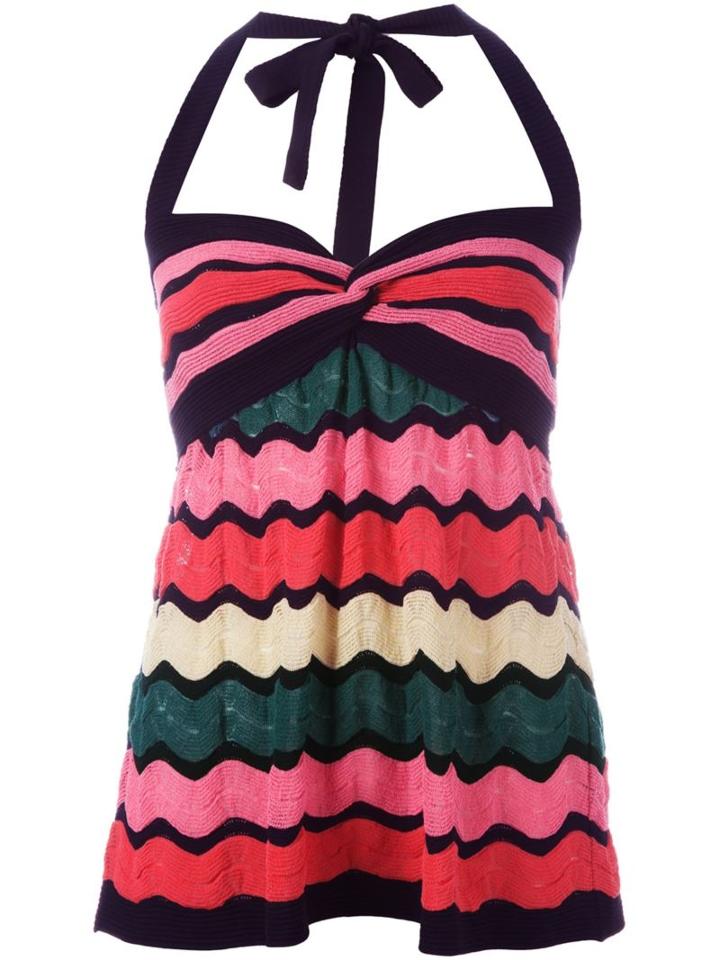 M Missoni Zigzag Knitted Halterneck Top