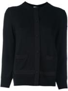 Moncler Layered Cardigan, Women's, Size: Large, Black, Polyester/virgin Wool
