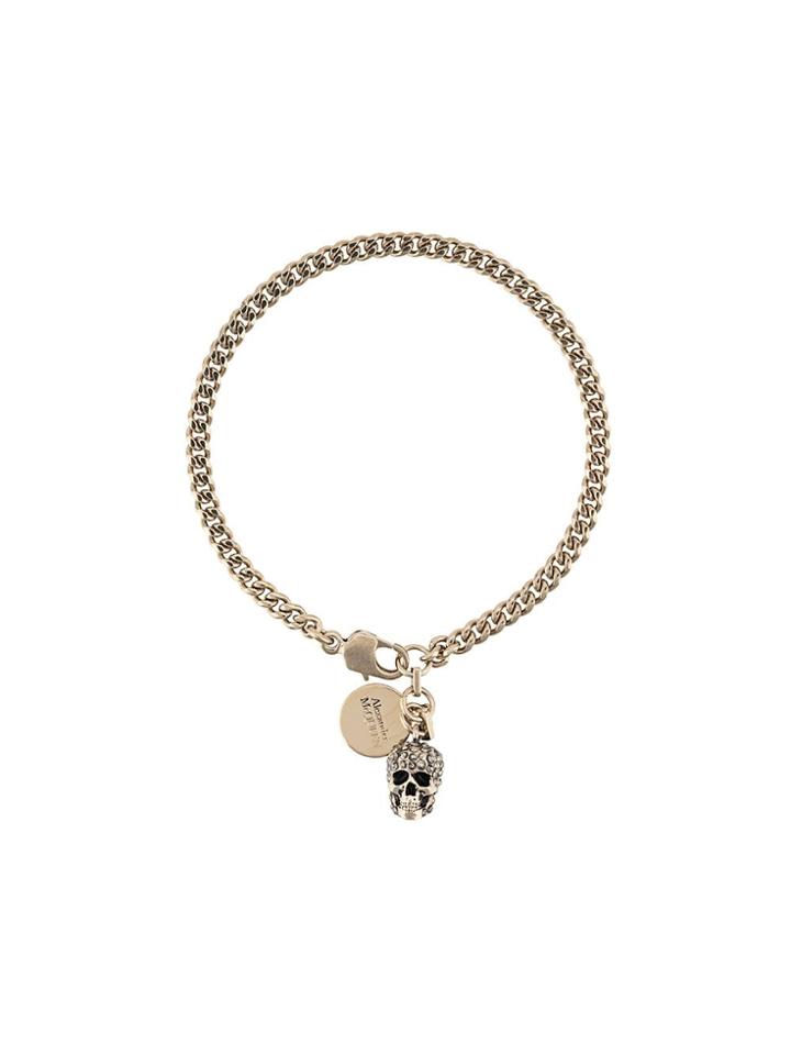 Alexander Mcqueen Skull Charm Bracelet - Gold