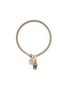 Alexander Mcqueen Skull Charm Bracelet - Gold