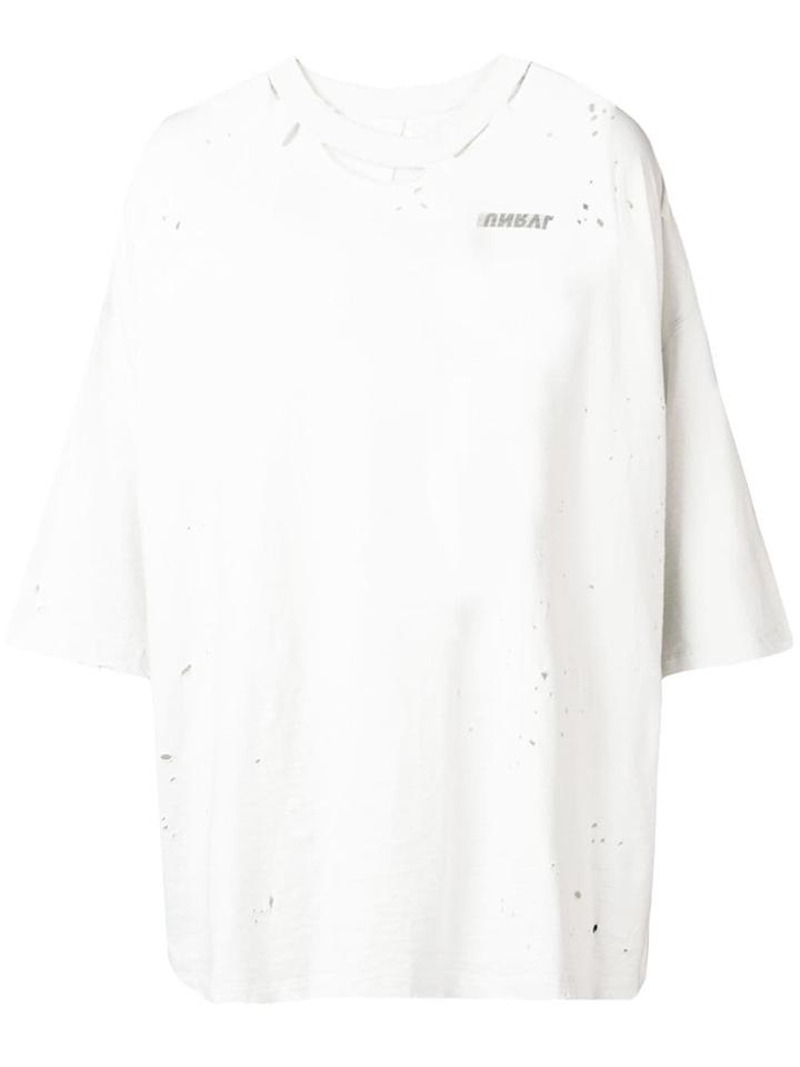 Unravel Project Ripped Oversized T-shirt - Neutrals