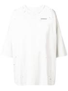 Unravel Project Ripped Oversized T-shirt - Neutrals