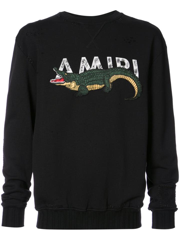 Amiri Embroidered Crocodile Sweatshirt - Black