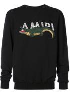 Amiri Embroidered Crocodile Sweatshirt - Black