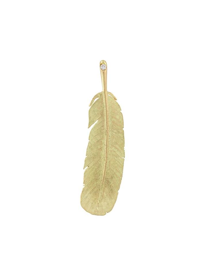 Wouters & Hendrix Gold 'feather' Diamond Earring, Women's, Metallic