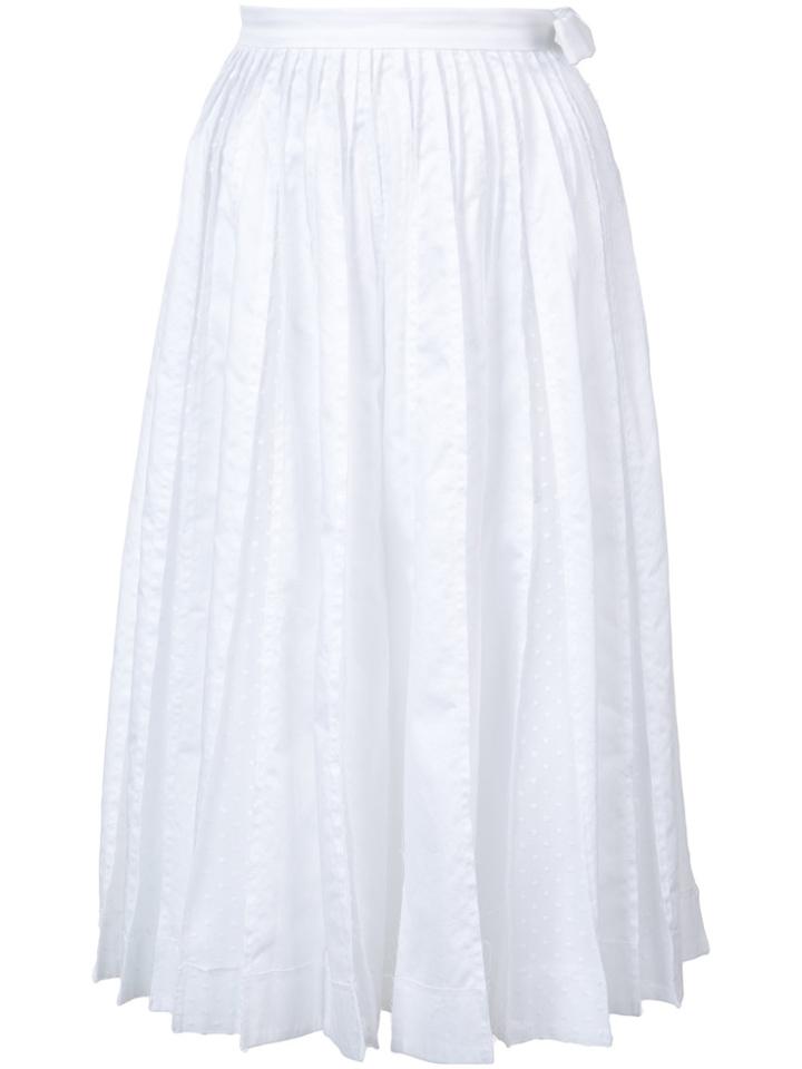 Jonathan Cohen Frayed Pleat Skirt - White