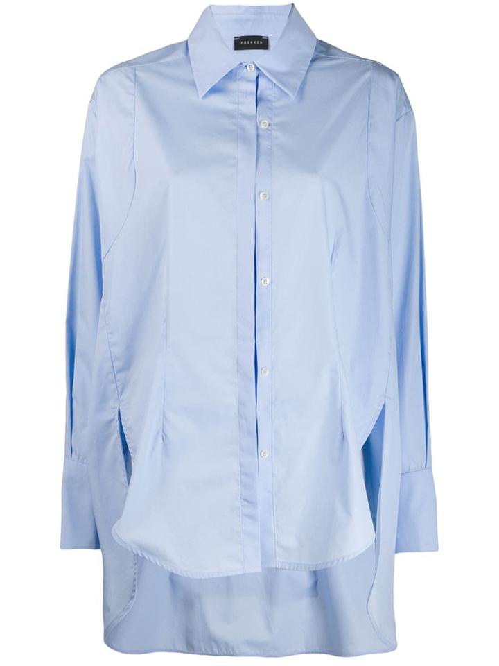 Frenken Oversized Long-sleeve Shirt - Blue