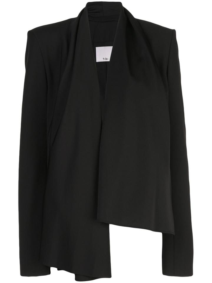 Tibi Cropped Scarf Blazer - Black