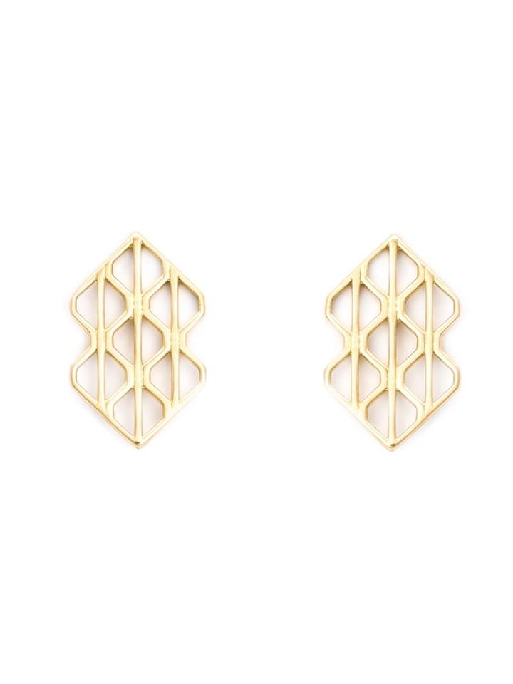 Luis Morais 18kt Yellow Gold Large 'p3' Earrings