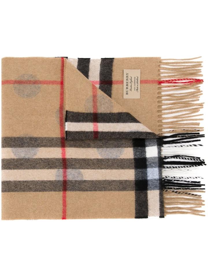 Burberry Classic Pattern Scarf, Women's, Brown, Cashmere