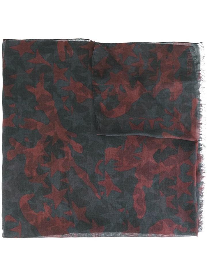 Valentino 'camustars' Scarf, Men's, Red, Silk/cashmere/modal