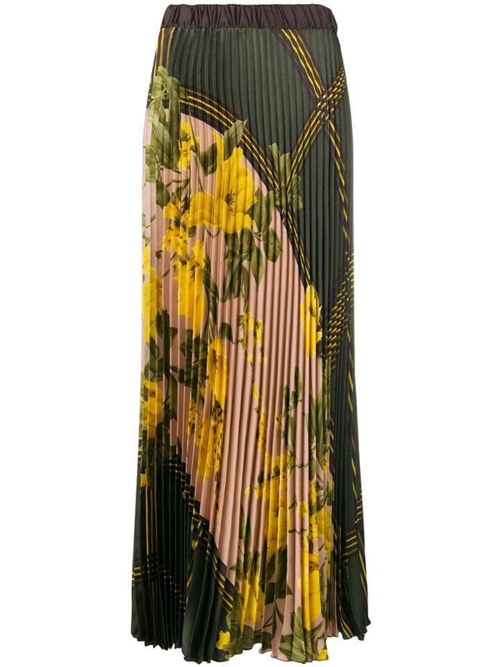 P.a.r.o.s.h. Pleated Floral Skirt - Green