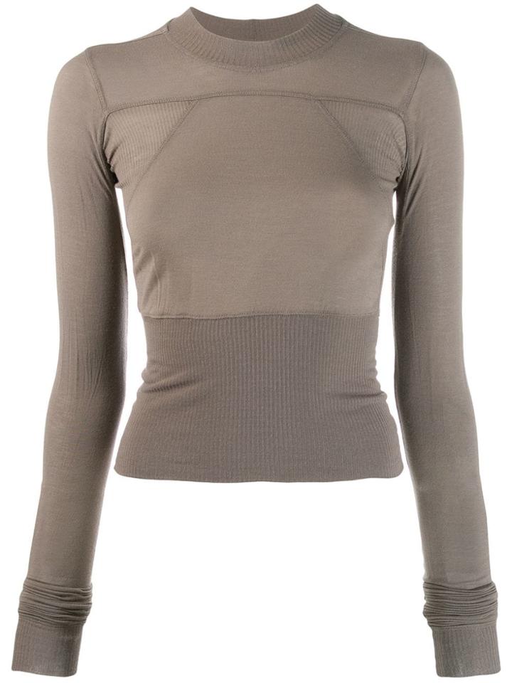 Rick Owens Ribbed Knitted Top - Neutrals