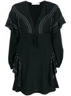 Iro Flared Short Summer Dress - Black