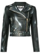 Moschino Biker Jacket, Women's, Size: 40, Black, Leather/viscose