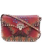 Valentino 'rockstud Volcano' Flip-lock Shoulder Bag, Women's, Red