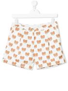 Moschino Kids Teddy Bear Print Shorts - Nude & Neutrals