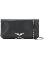 Zadig & Voltaire Foldover Zipped Clutch - Black
