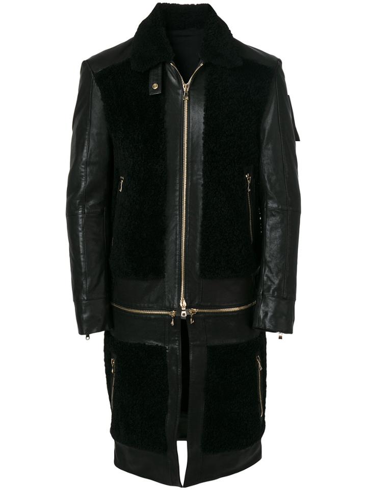 Balmain Multipurpose Panelled Coat - Black