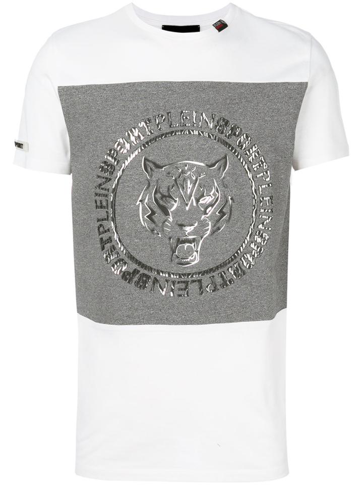 Plein Sport Colourblock Foil Logo T-shirt - White