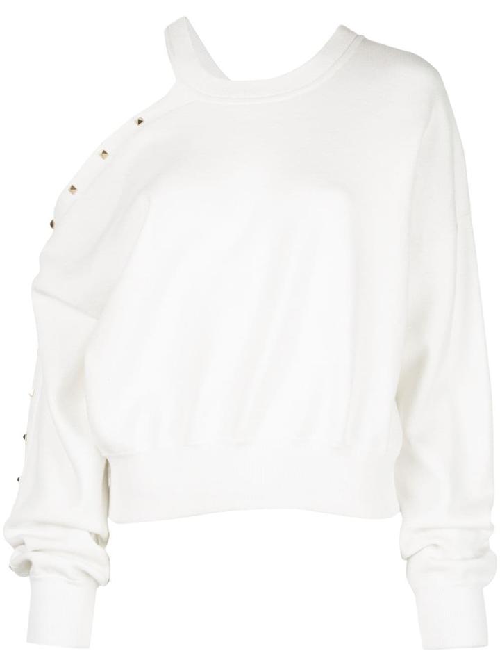 Alice+olivia Michael Open-shoulder Sweatshirt - White