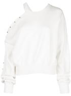 Alice+olivia Michael Open-shoulder Sweatshirt - White