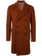 Tagliatore Double Breasted Coat, Men's, Size: 50, Yellow/orange, Cotton/polyamide/virgin Wool