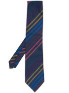 Etro Striped Silk Formal Tie - Blue