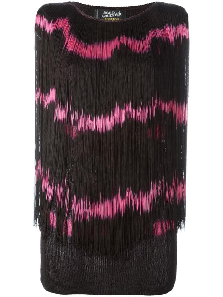 Jean Paul Gaultier Vintage Tye-dye Effect Fringed Top - Black