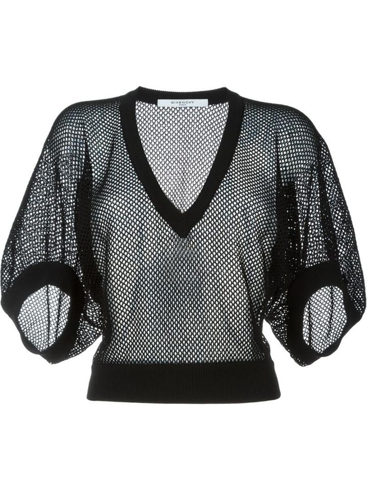 Givenchy Fishnet Sweater, Women's, Size: Xs, Black, Cotton/polyamide