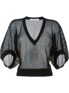 Givenchy Fishnet Sweater, Women's, Size: Xs, Black, Cotton/polyamide