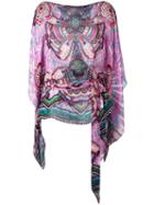 Roberto Cavalli Abstract Print Blouse, Size: 46, Pink/purple, Silk