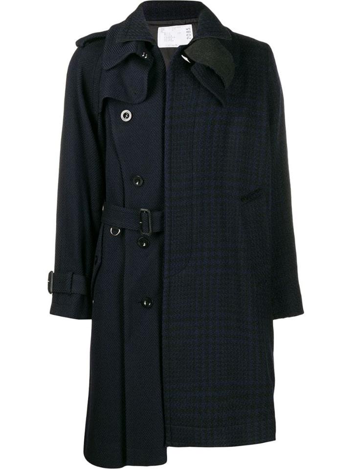 Sacai Glencheck Coat - Black